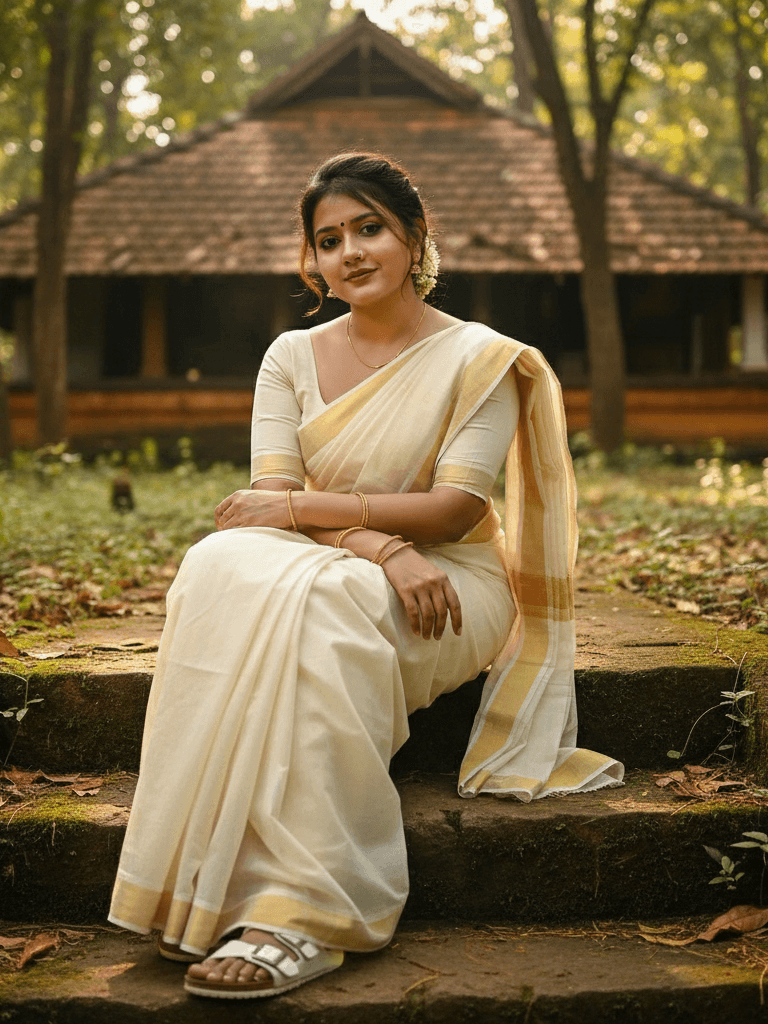 Traditional kerala-style saree