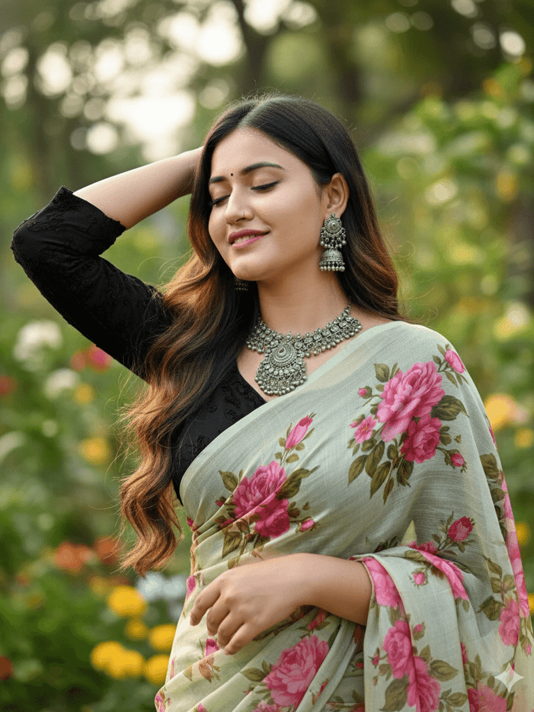 Floral saree serenity