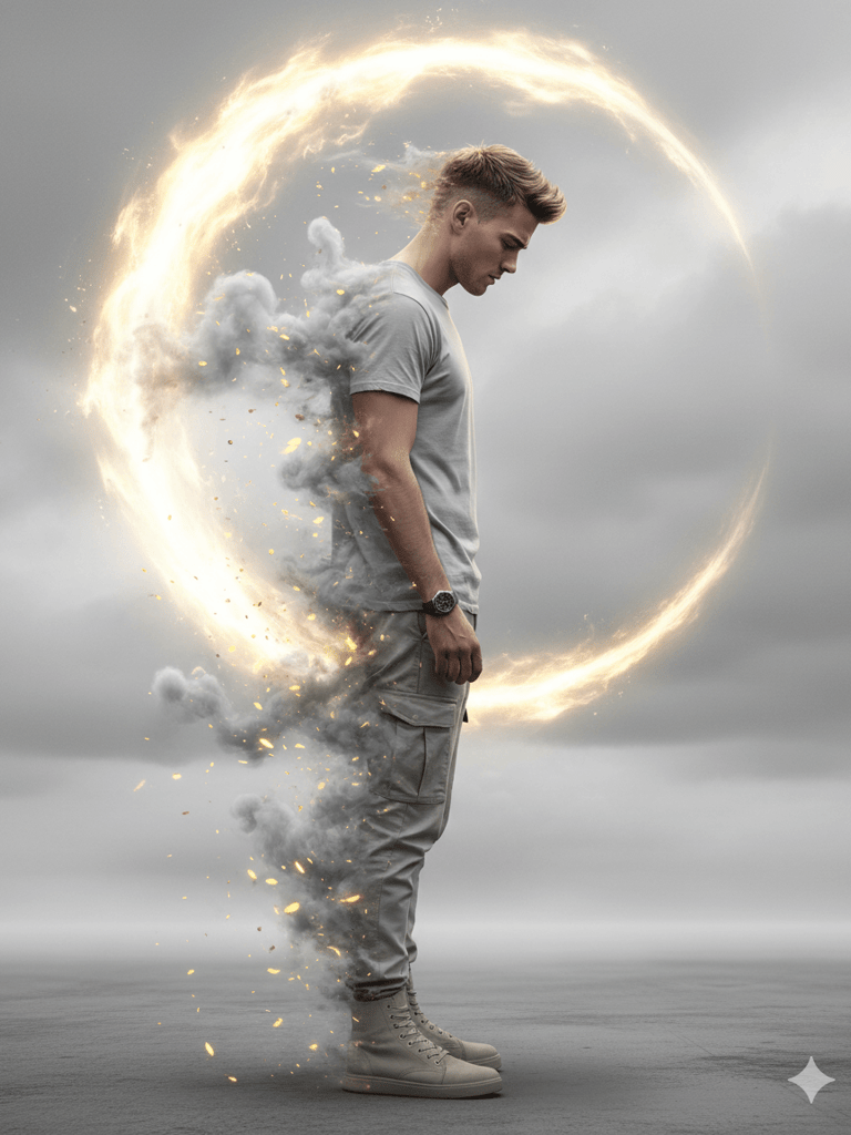 The Dissolving Man AI Image Prompt Result