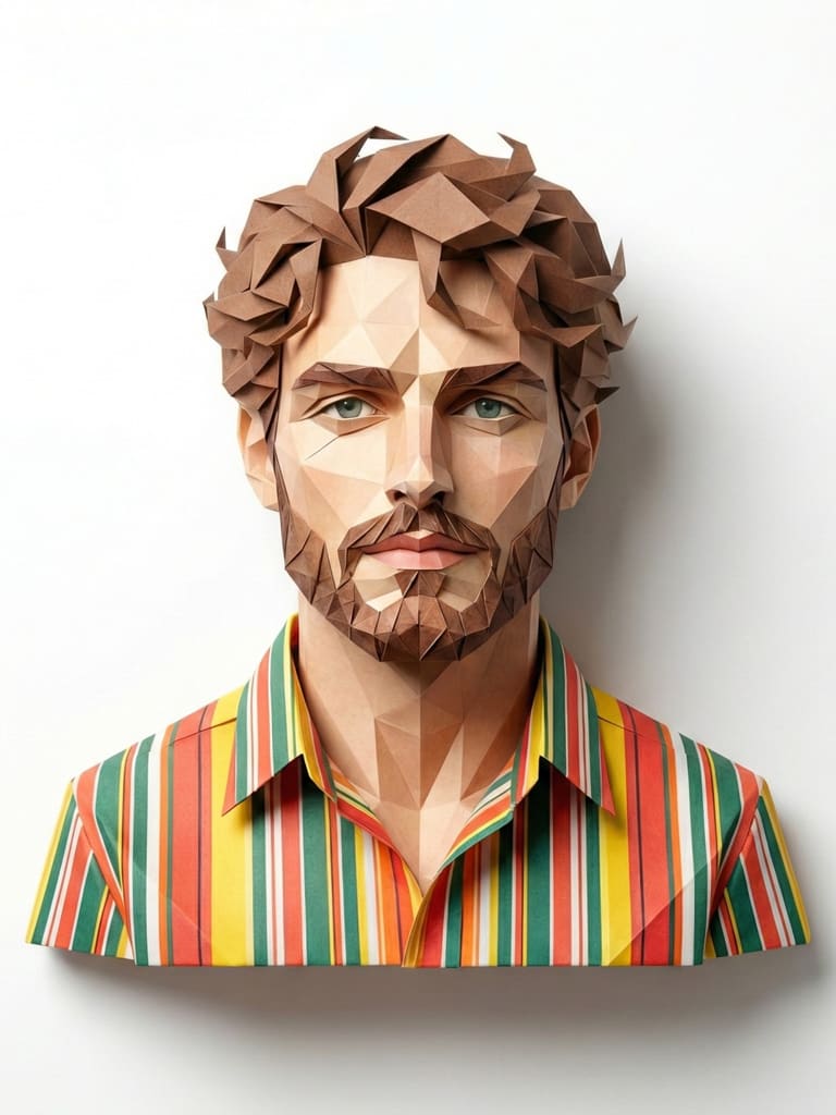 Papercraft Portrait 3d Render (Variation 3)