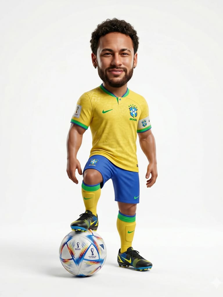 3d Football Player Caricature Portrait (Variation 4)