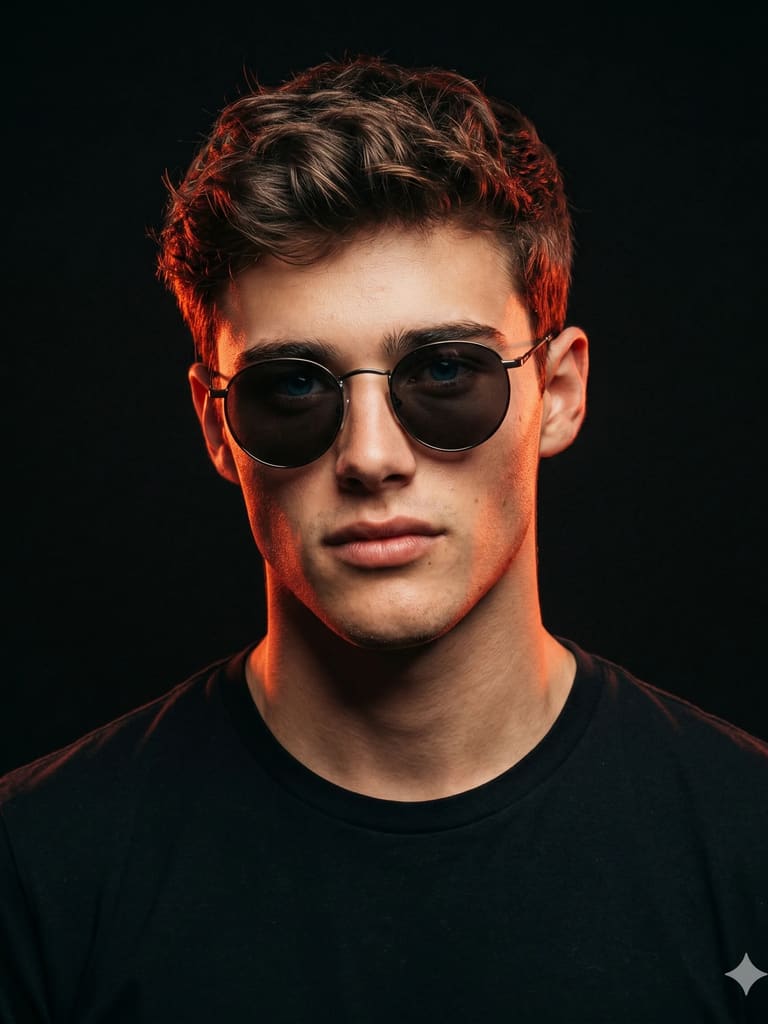 Man in Red Rim Light Portrait (Variation 3)