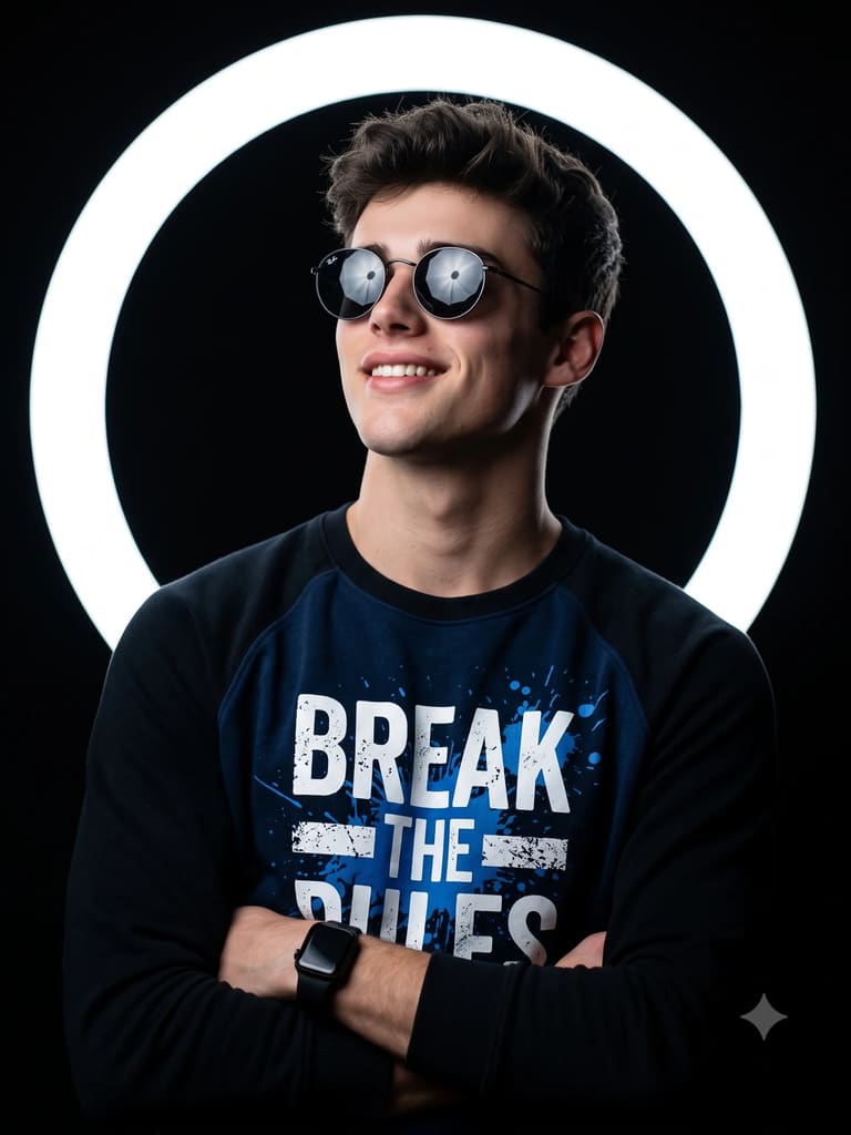 Neon Ring Light Profile Picture Portrait (Variation 5)