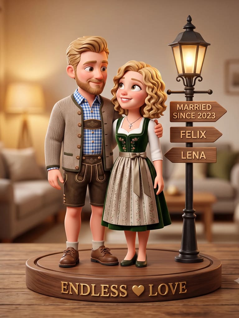 3d Couple Miniature 3d Illustration (Variation 7)