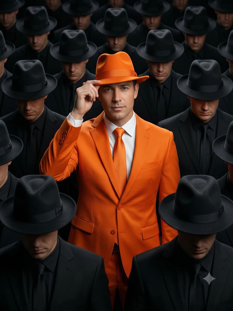 Stand Out from the Crowd Conceptual Cinematic Portrait (Variation 2)