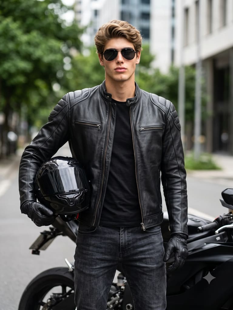 Urban Biker Portrait Men’s Fashion Portrait (Variation 1)