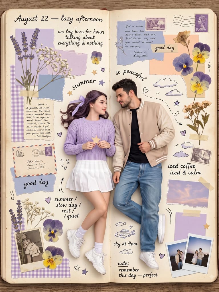 Couple on a Vintage Scrapbook Journal Page