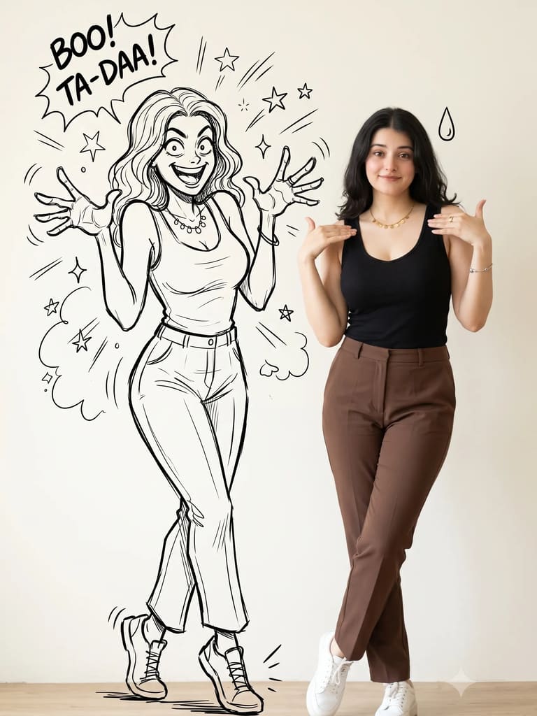 Trending Real Photo Doodle Shadow Art Portrait (Variation 5)