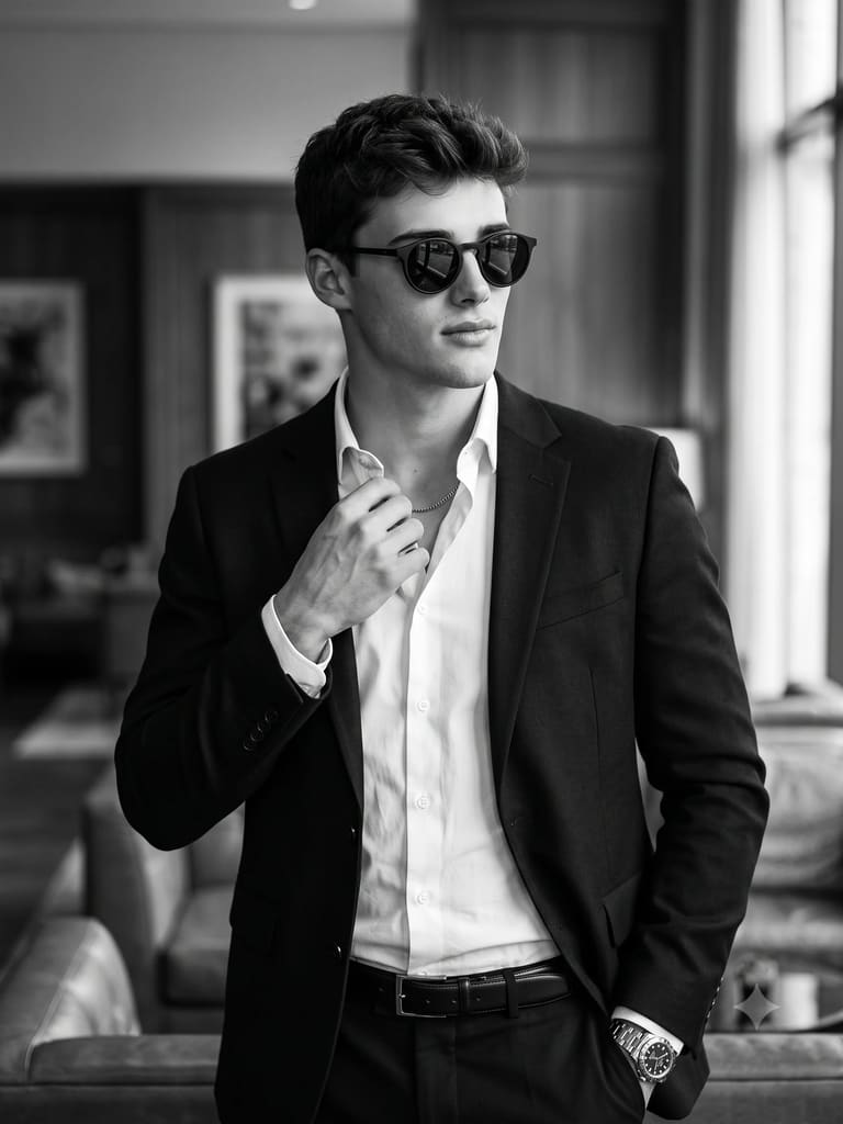 Quiet Luxury B&W Male Portrait