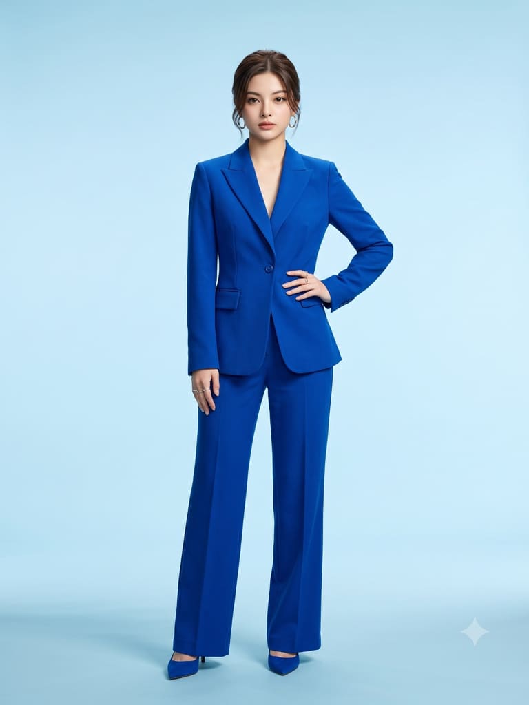 Royal Blue Suit Fashion Studio Portrait (Variation 2)