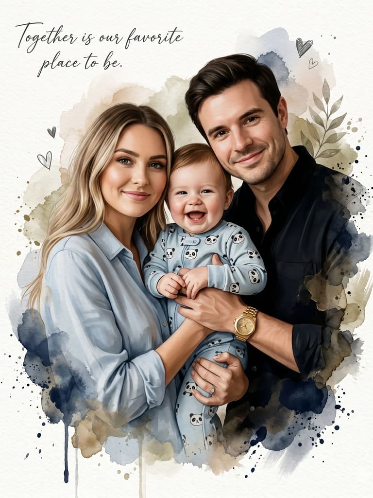 Watercolor Family Portrait