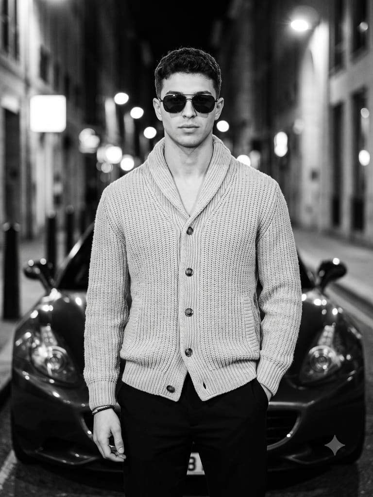 Nighttime City Portrait with Car Portrait (Variation 2)