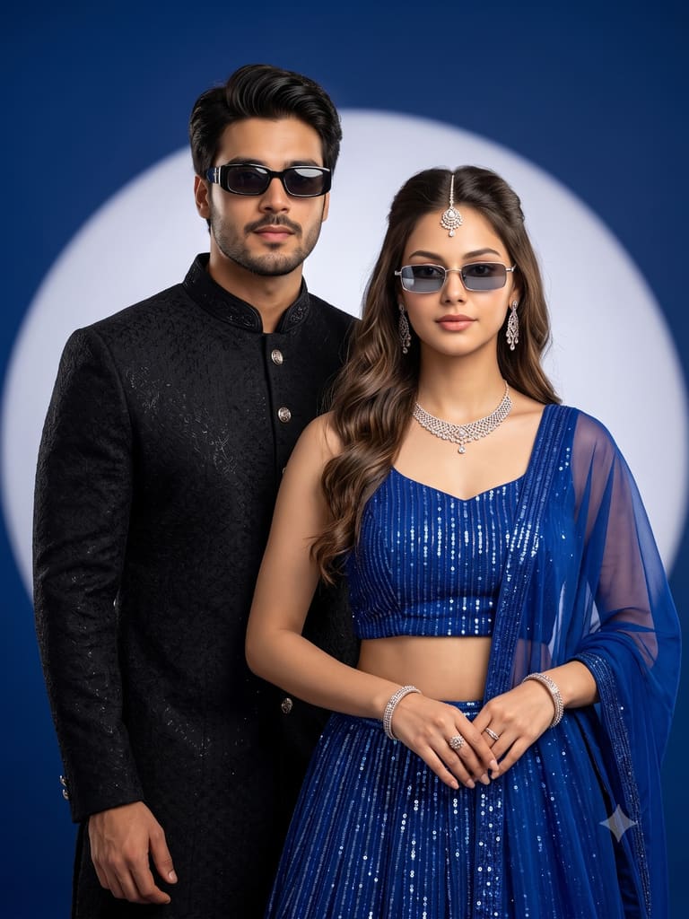 Couple in Modern Indian Desi Swag