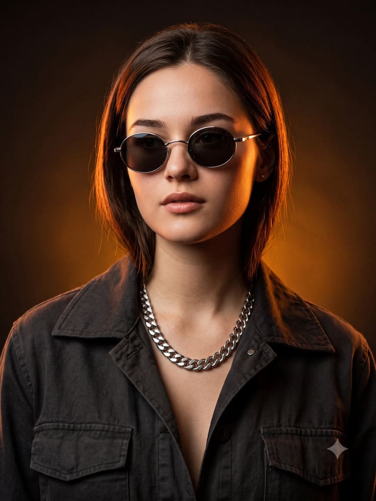 Backlit Glowing Aura Stylish Profile Portrait (Variation 3)