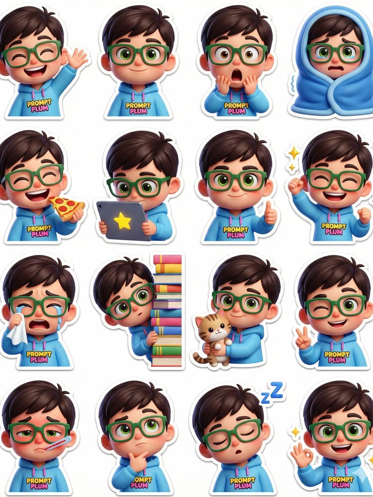 3D Boy Sticker Pack
