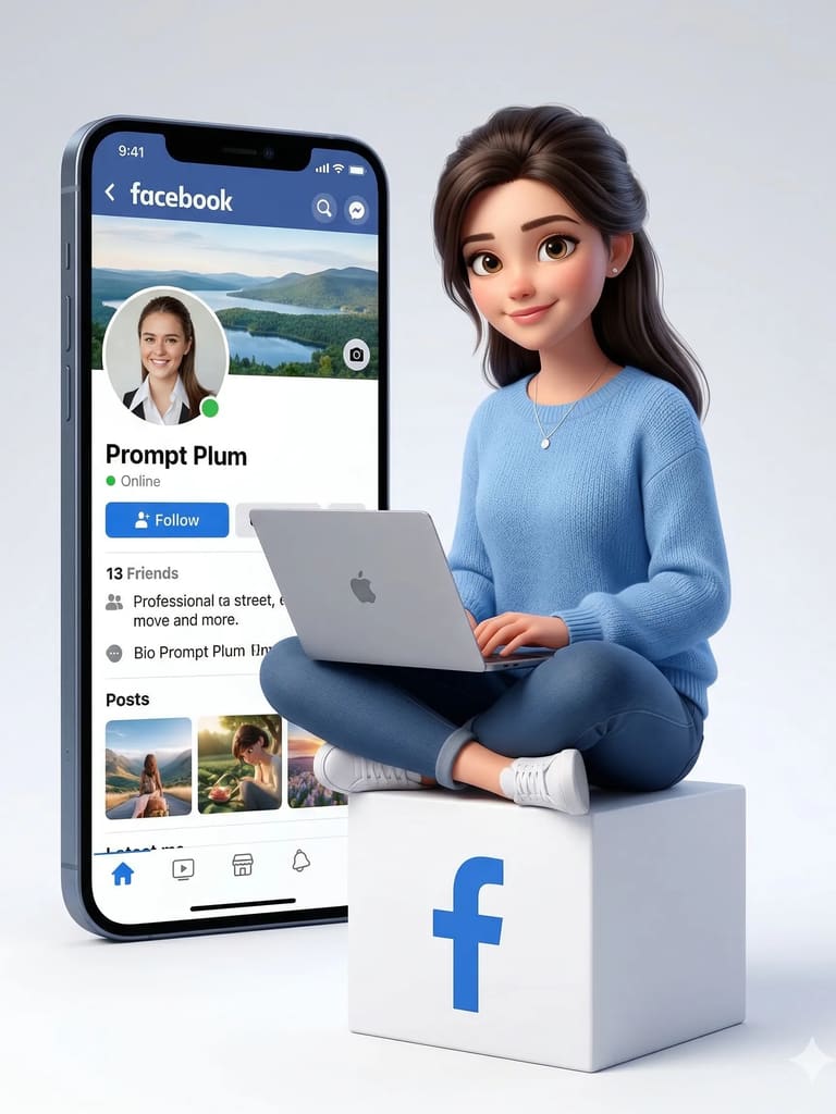 Modern Facebook Profile 3d Animation (Variation 2)