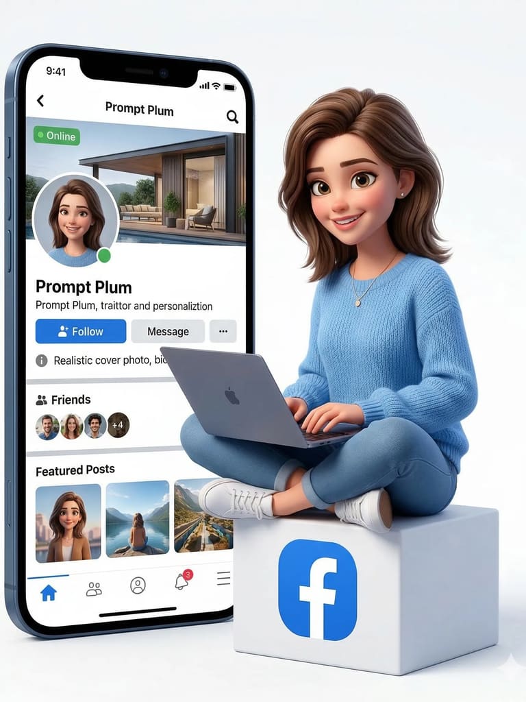 Modern Facebook Profile 3d Animation (Variation 3)