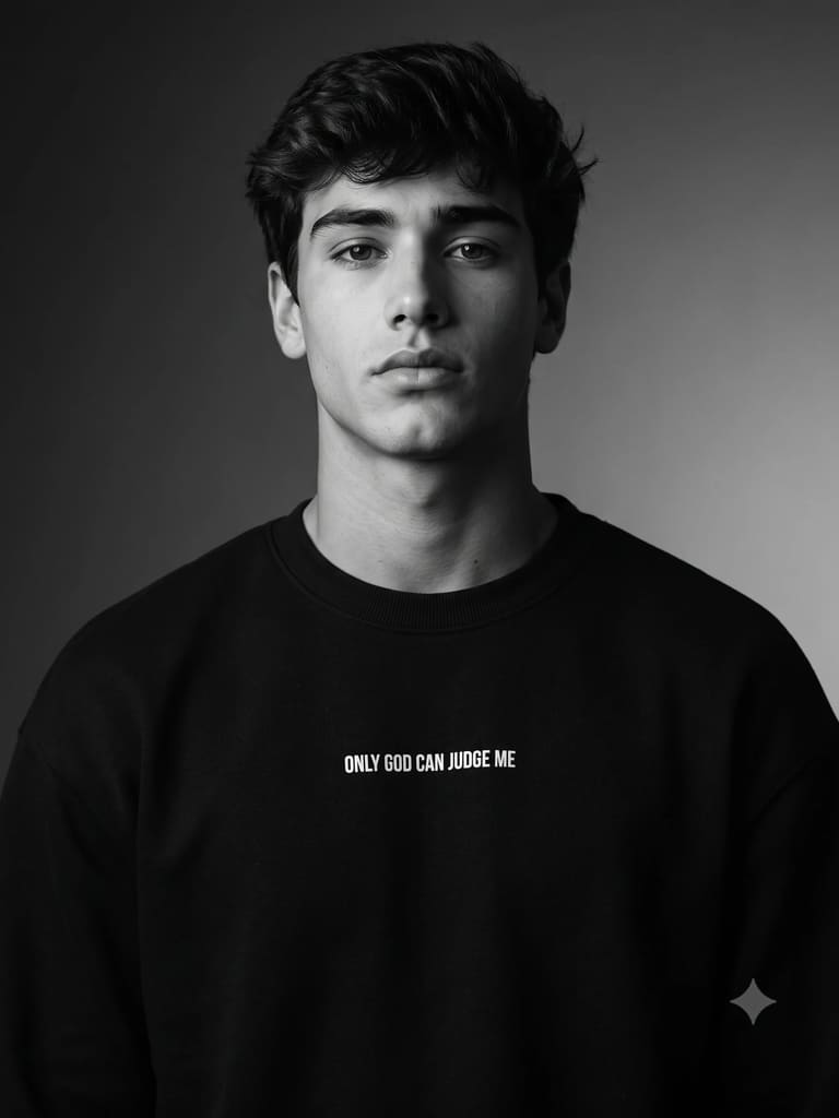 The Slogan Sweatshirt Black Portrait (Variation 3)
