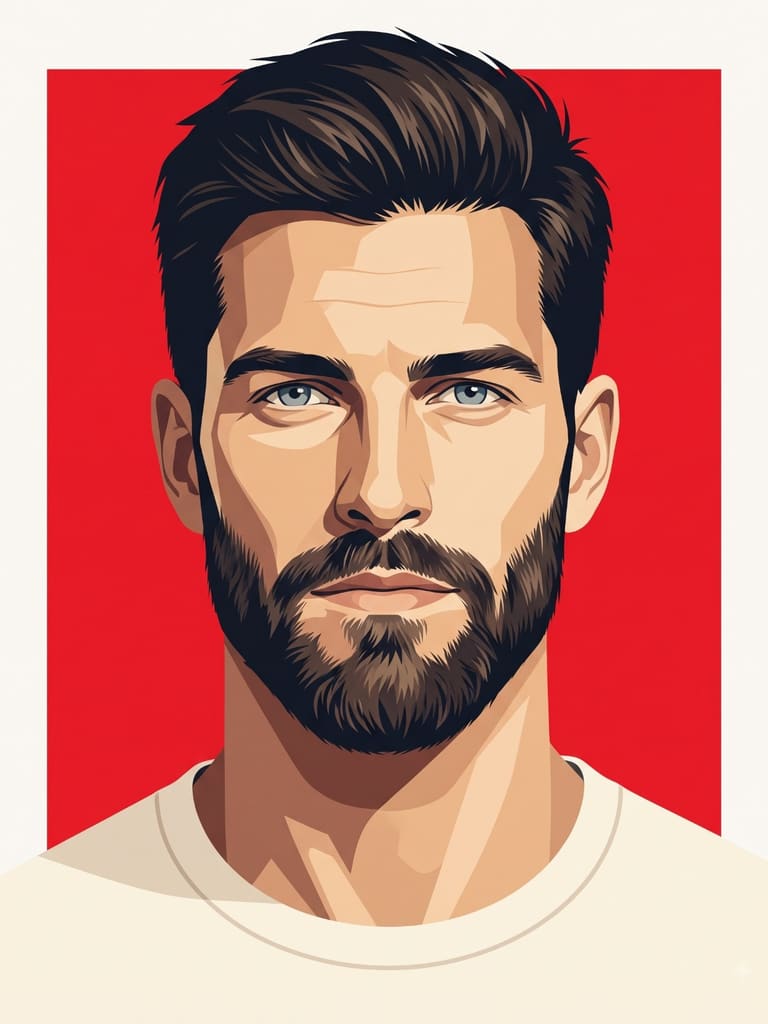 Blue-Eyed Man Vector Illustration