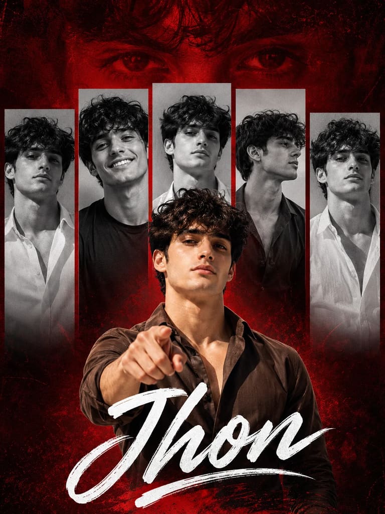 Dramatic Red Character Collage Prompt