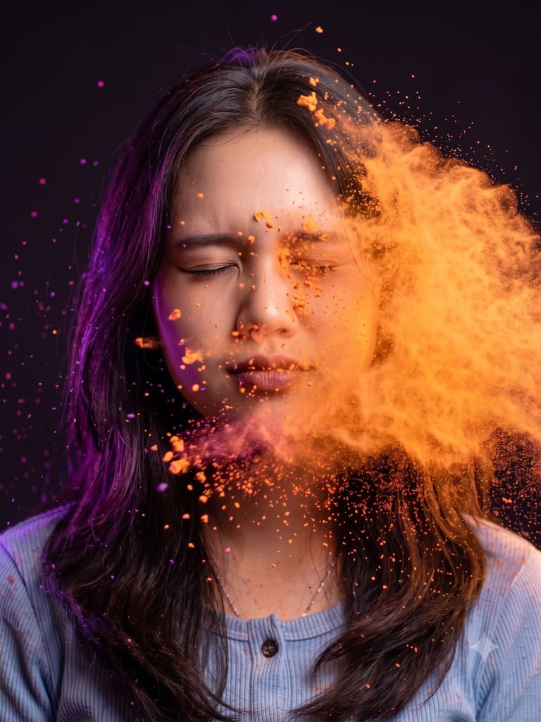 High-speed Powder Explosion Portrait (Variation 4)