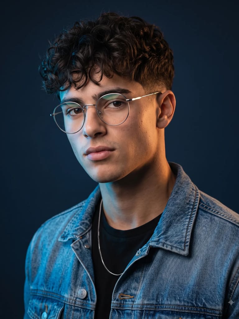 Cinematic Blue and Amber Portrait (Variation 6)