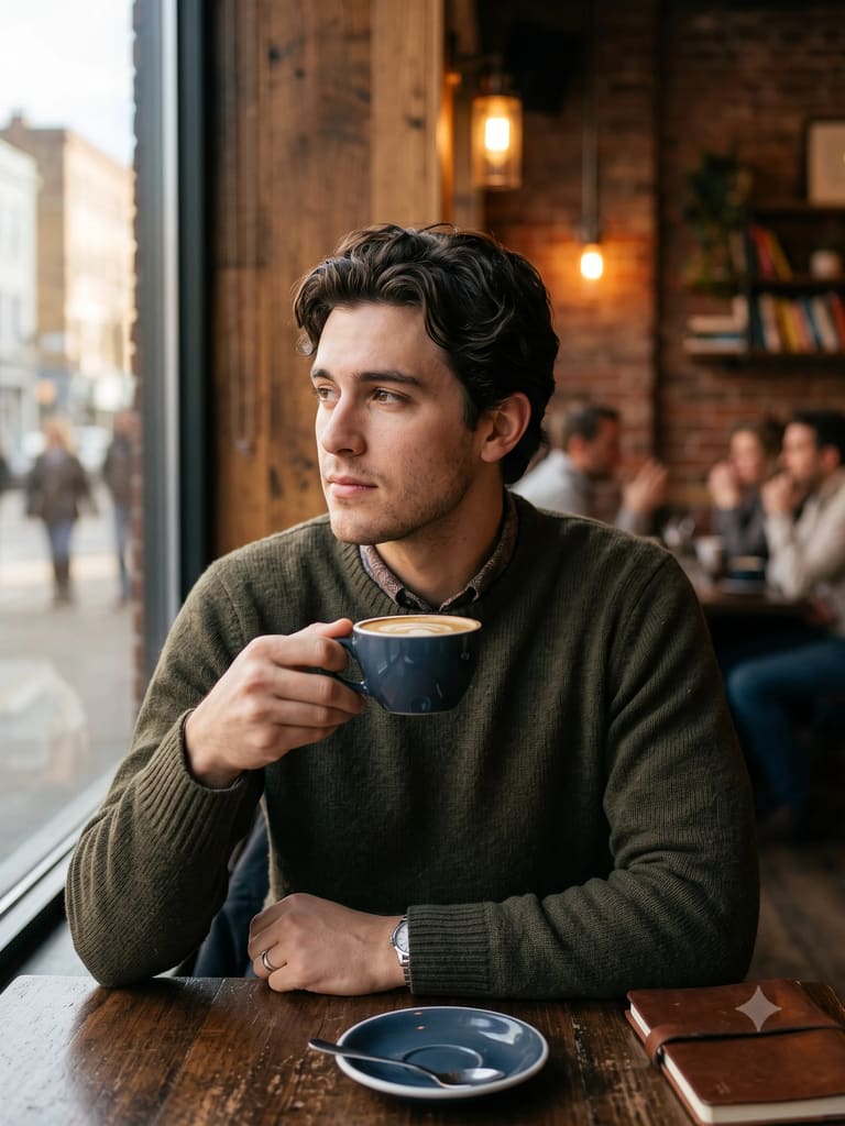 Morning Coffee in a Warm Cafe