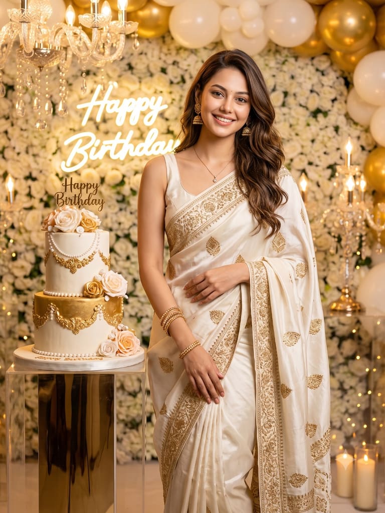 Joyous Saree Birthday Portrait