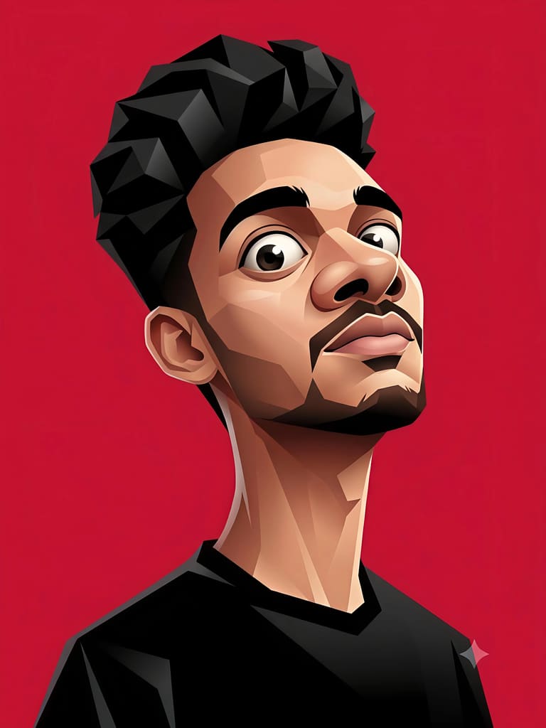 Stylized Geometric 3d Vector Portrait (Variation 3)