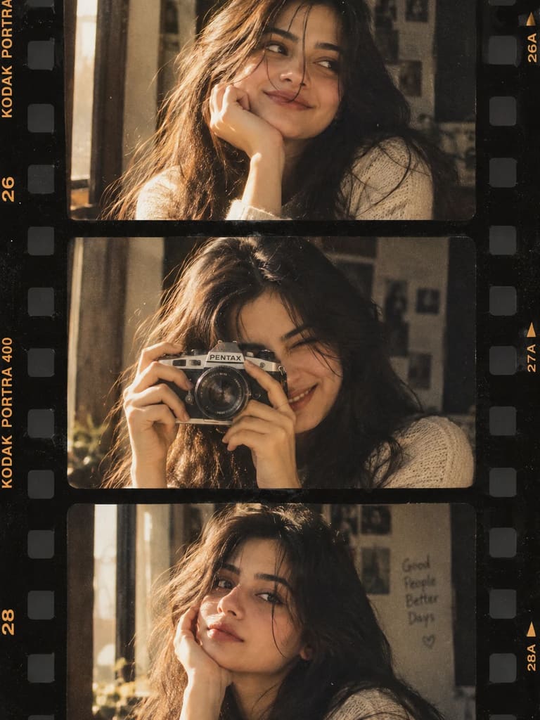 Cinematic 3 Frame Film Strip Sequence Portrait (Variation 4)