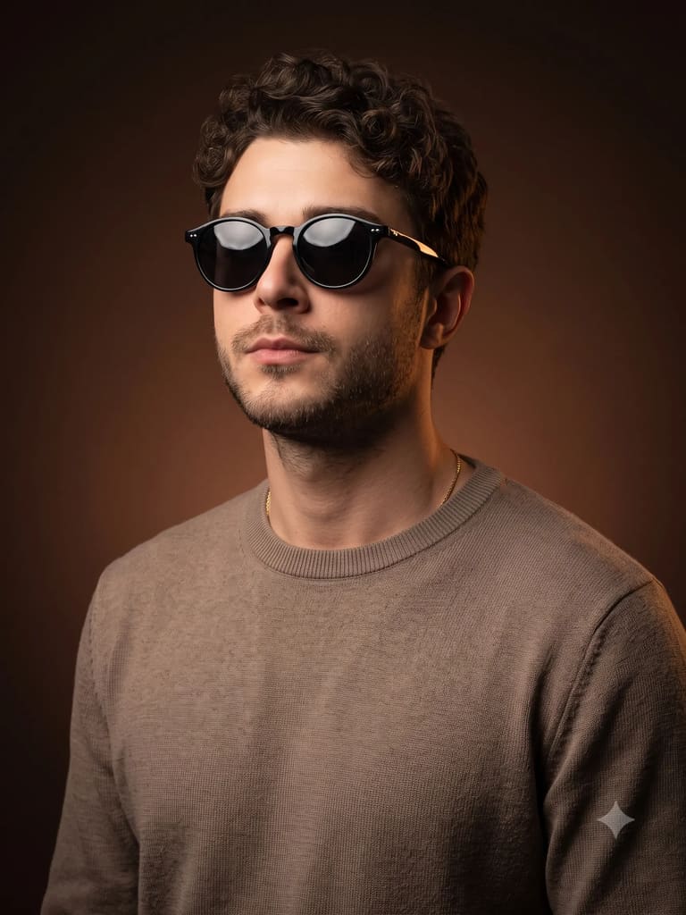Man Brown Studio Portrait (Variation 3)