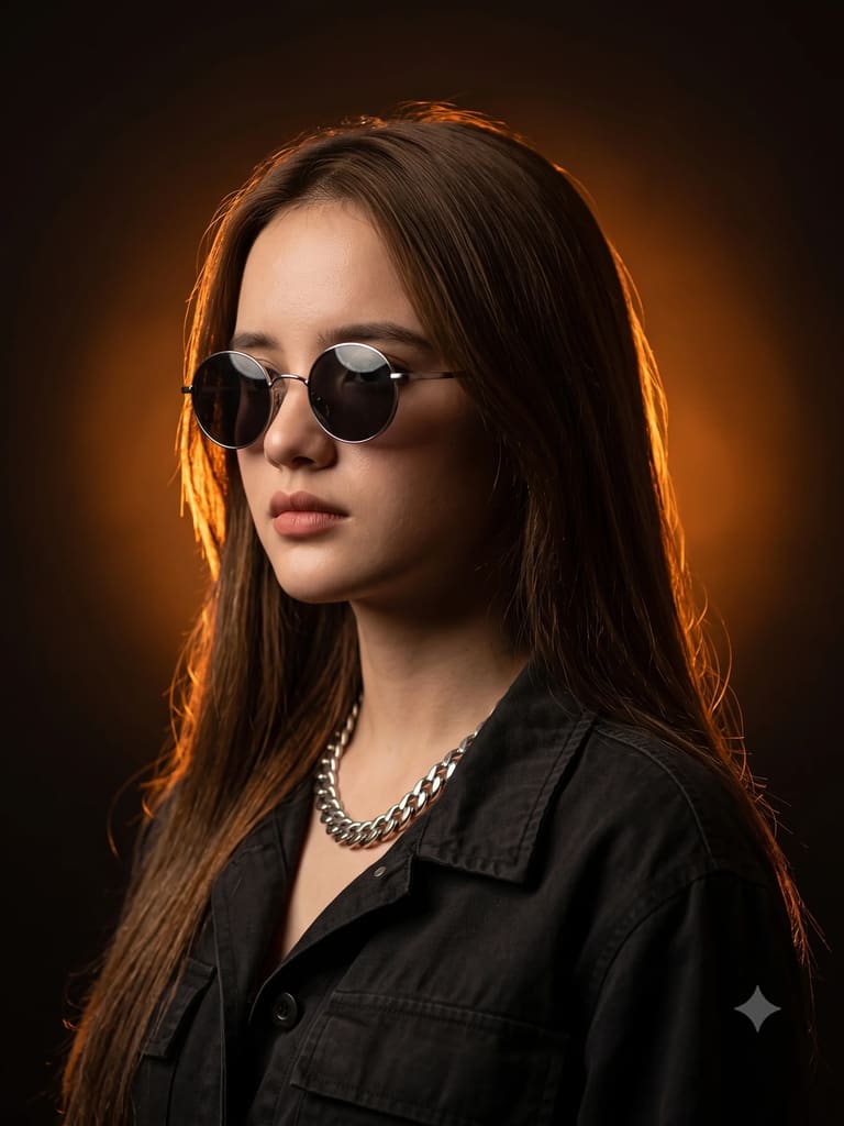 Backlit Glowing Aura Stylish Profile Portrait (Variation 5)