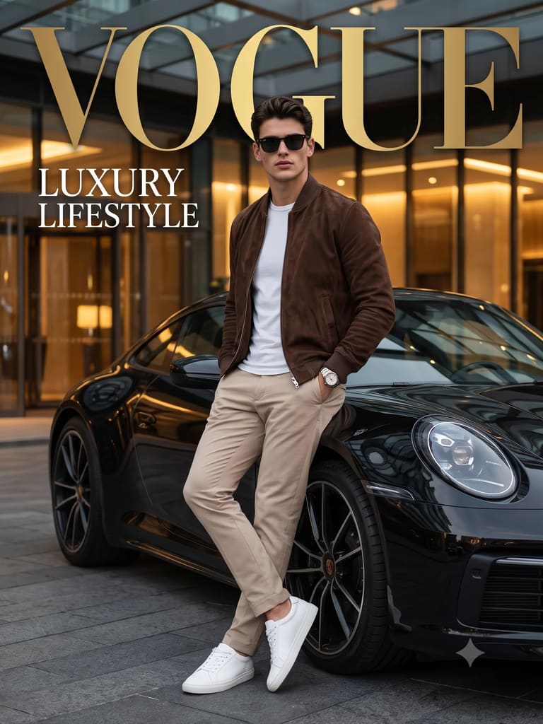 High End Men Fashion Editorial Magazine Cover Shoot (Variation 2)