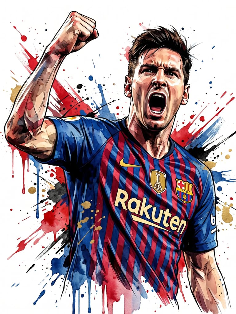Aggressive Footballer Celebration Art