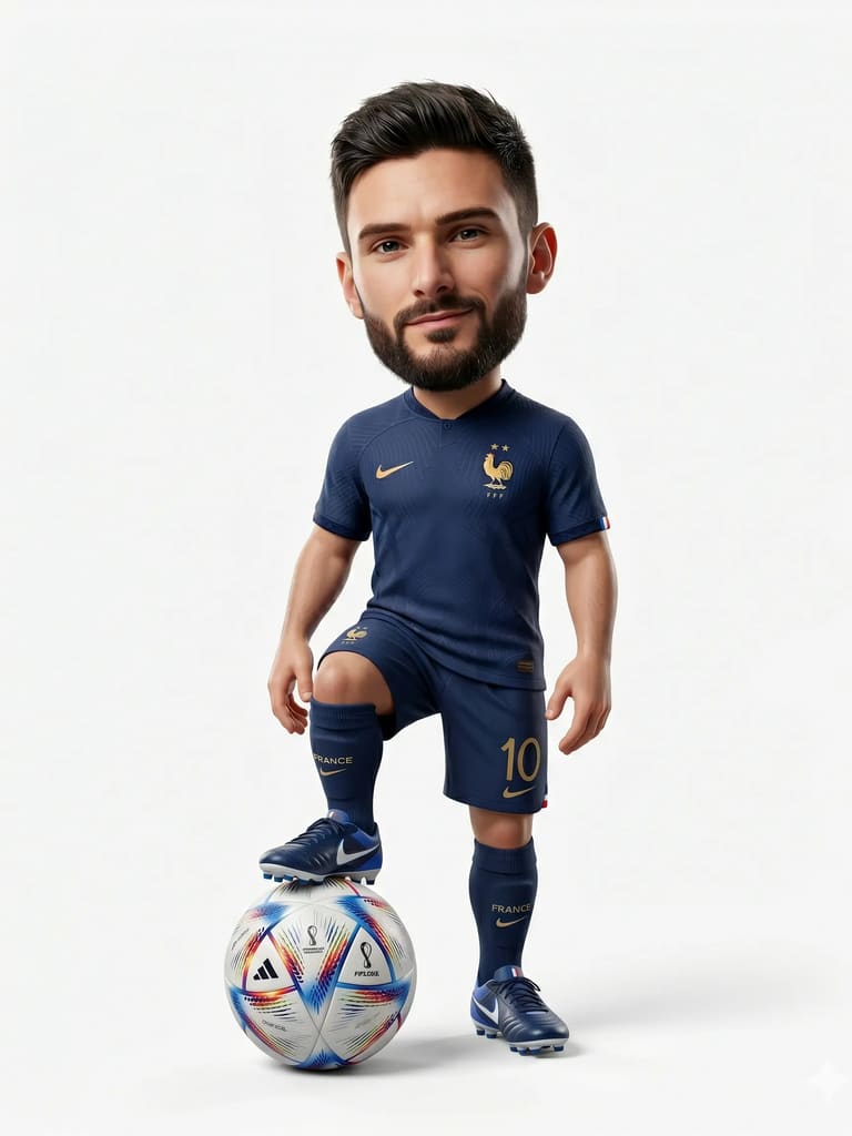 3d Football Player Caricature Portrait (Variation 5)