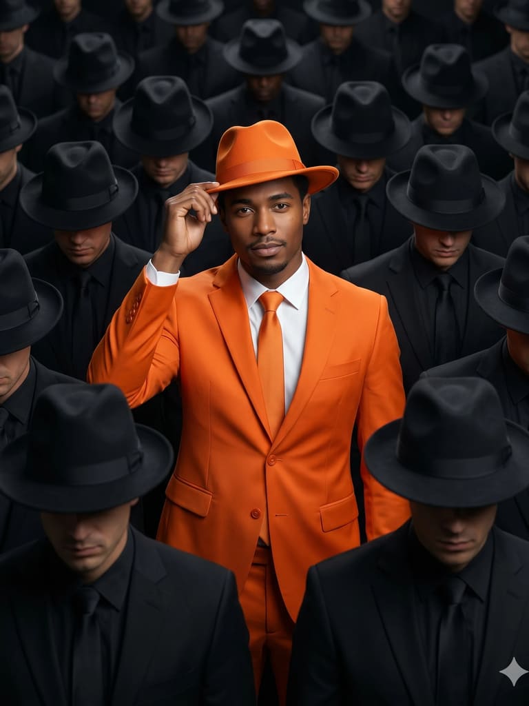 Stand Out from the Crowd Conceptual Cinematic Portrait (Variation 3)
