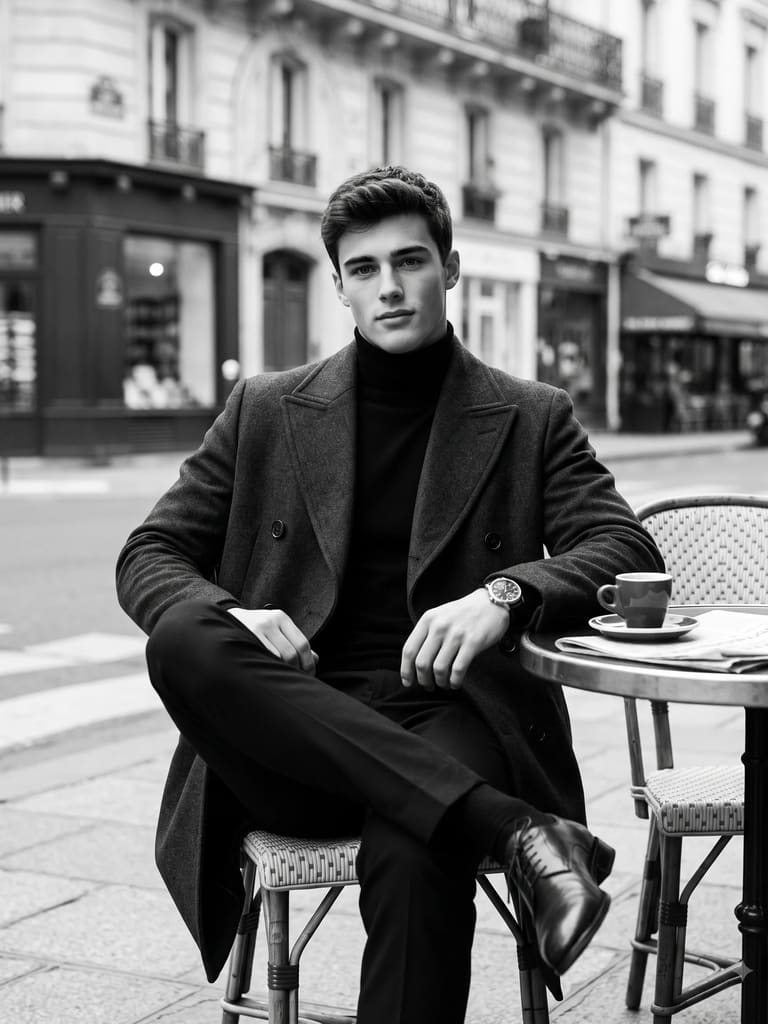 The Gentleman's Café Morning Portrait (Variation 2)