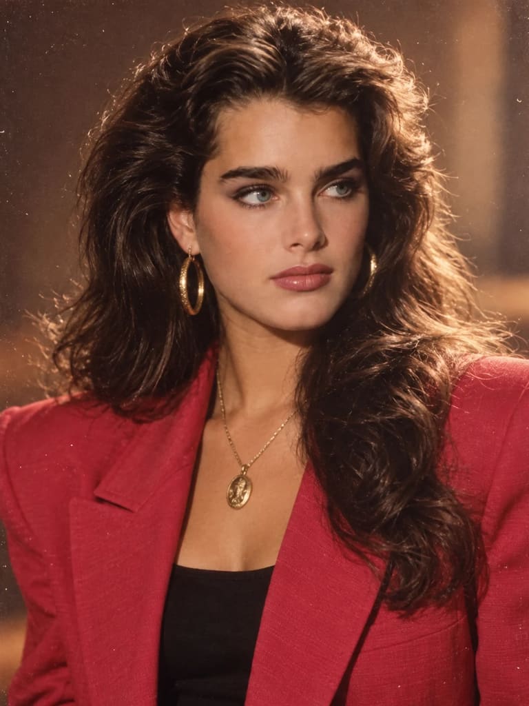 80s Women's Red Blazer Portrait (Variation 2)