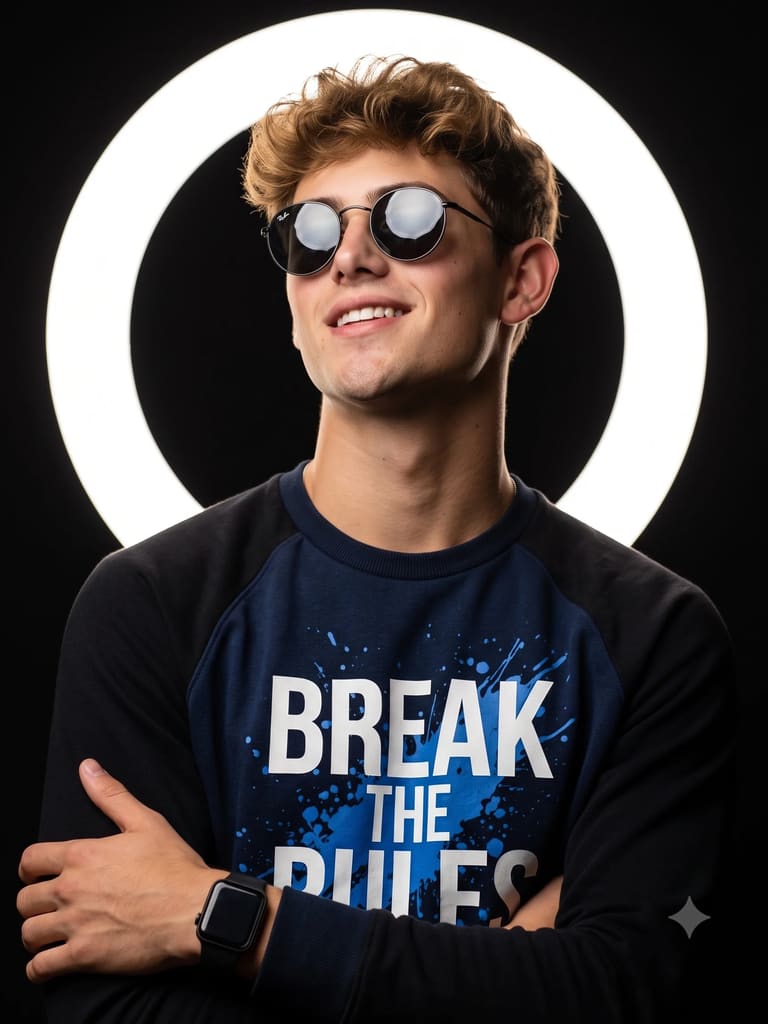 Neon Ring Light Profile Picture Portrait (Variation 4)