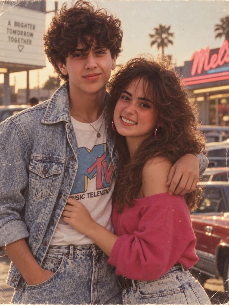 80s Vintage Couple Portrait (Variation 4)