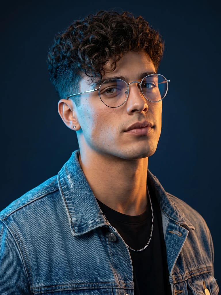 Cinematic Blue and Amber Portrait (Variation 2)