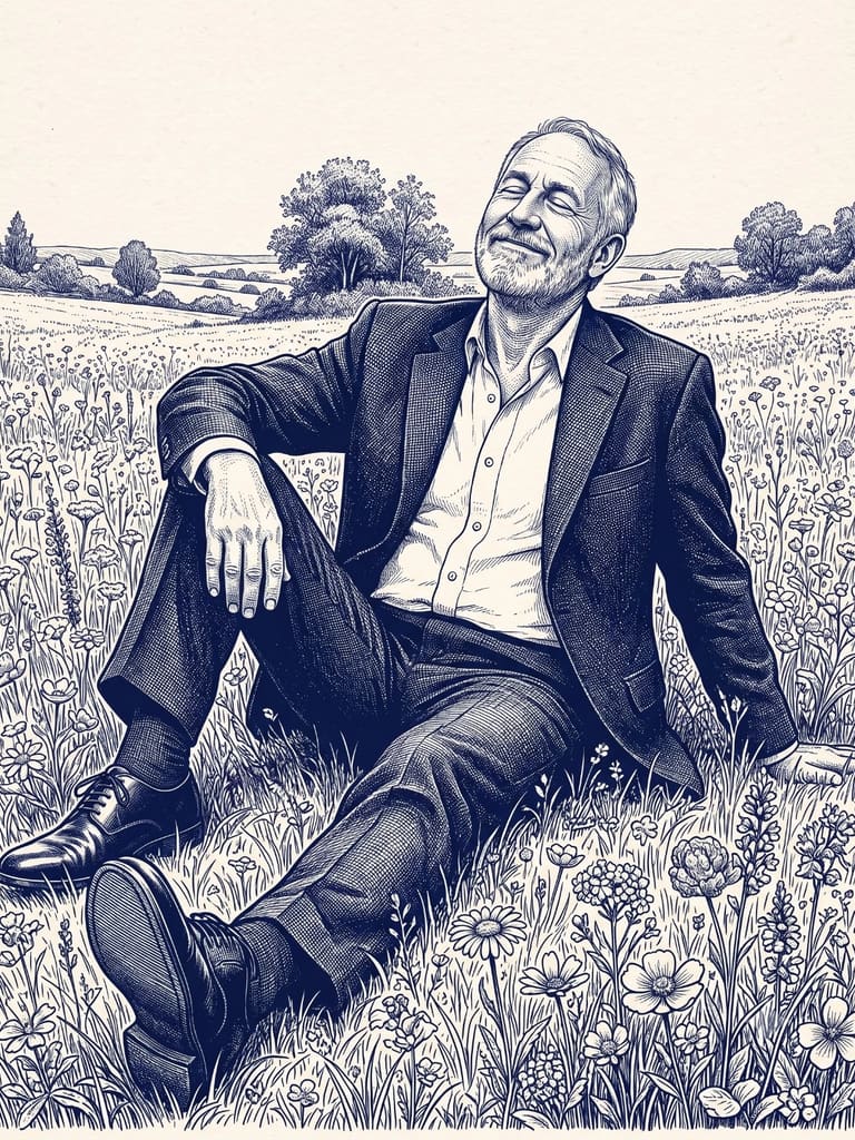 Blue Ink Reverie Ballpoint Pen Art (Variation 2)