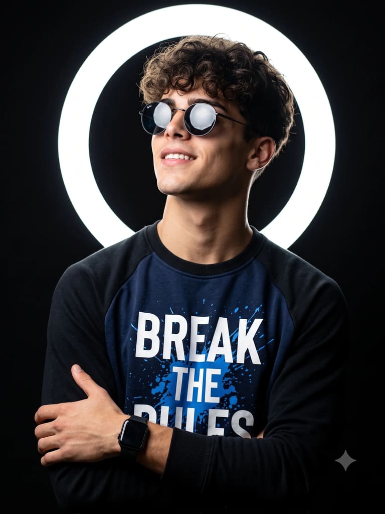 Neon Ring Light Profile Picture Portrait (Variation 1)