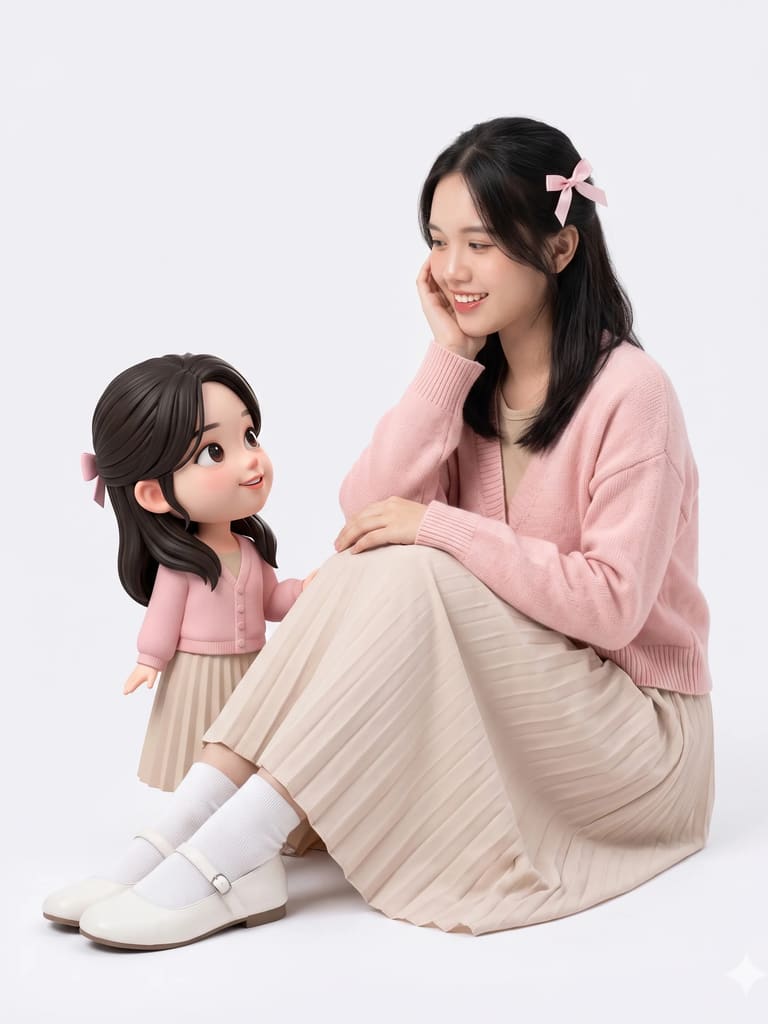 Pastel Pink Mini-me 3d Animation (Variation 3)