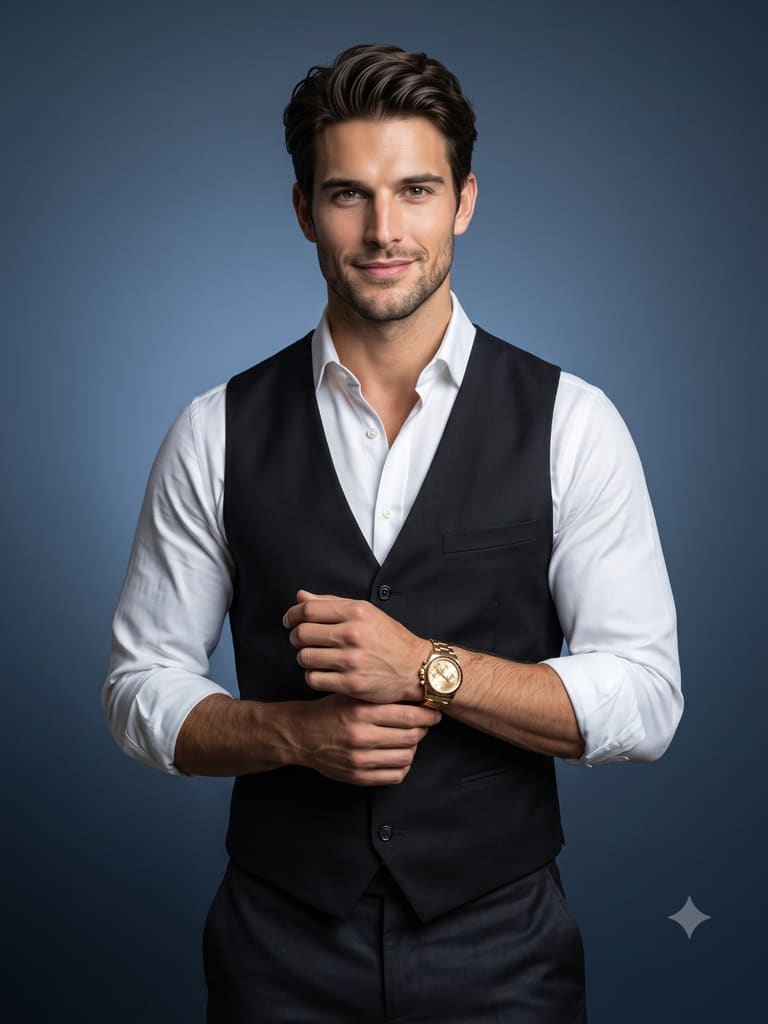 The Golden Timepiece Corporate Lifestyle Portrait (Variation 2)