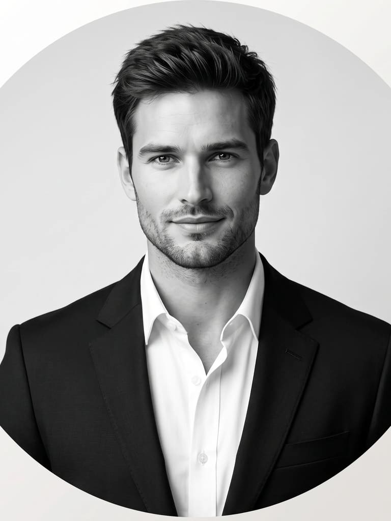 Linkedin Profile Picture Black Portrait (Variation 2)