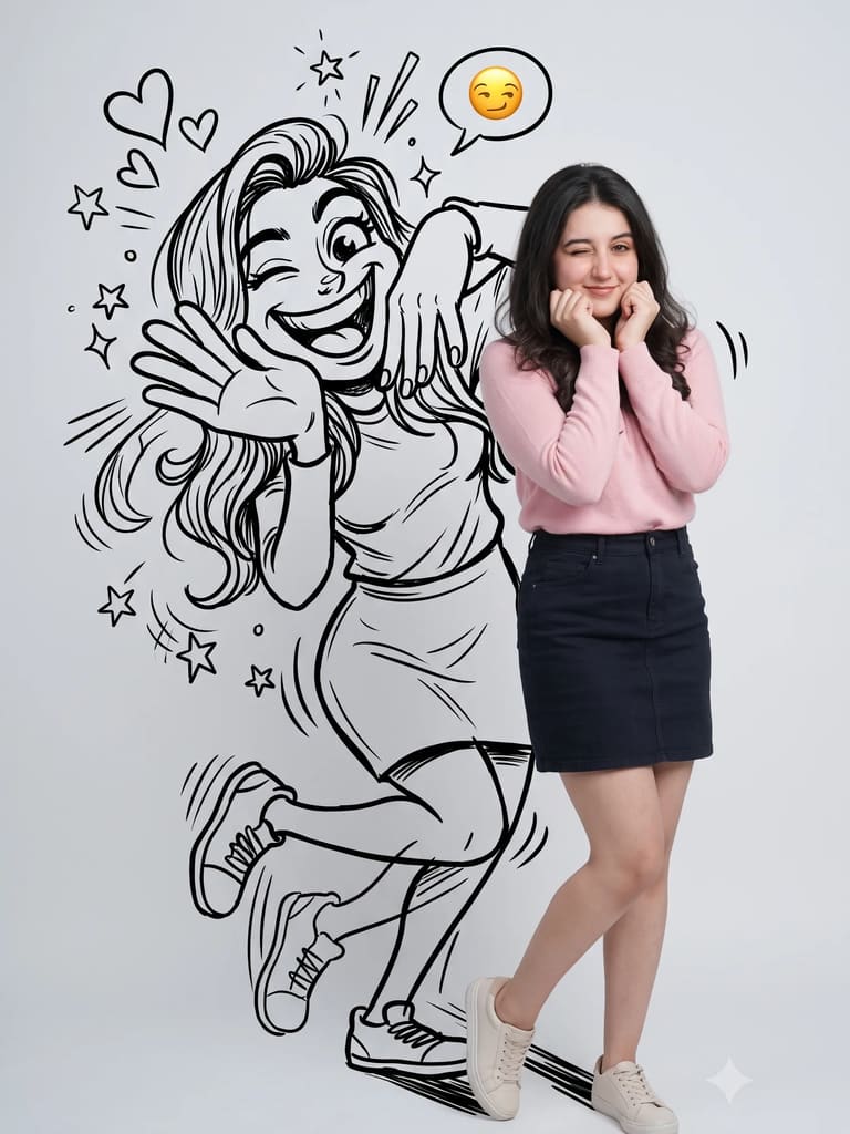 Trending Real Photo Doodle Shadow Art Portrait (Variation 7)