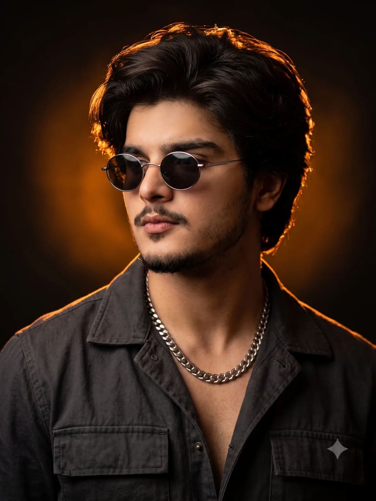 Backlit Glowing Aura Stylish Profile Portrait (Variation 2)