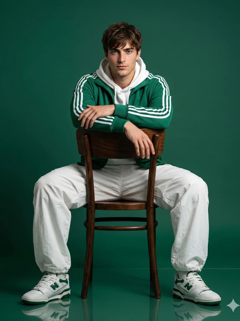 Retro Green Tracksuit Portrait