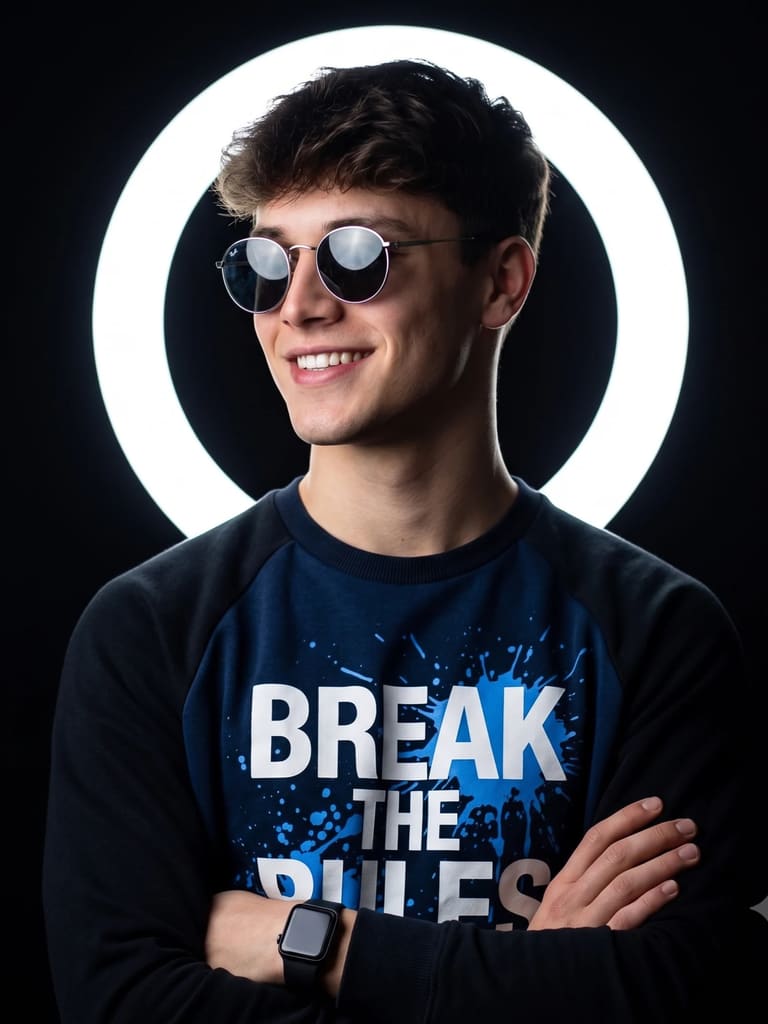 Neon Ring Light Profile Picture Portrait (Variation 2)